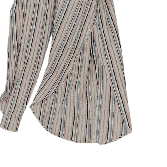 DREW Striped Strapless Flowy Wide-Leg Jumpsuit Elastic Waist Bohemian Chic S - Picture 6 of 8